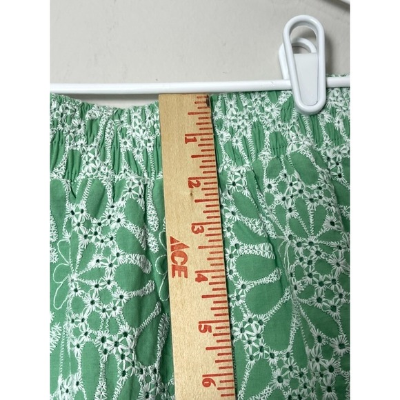 Nwt Loft Eyelet Skirt‎ Women's Small Green White Tiered Ruffle Hem Summer Cute - Picture 5 of 9